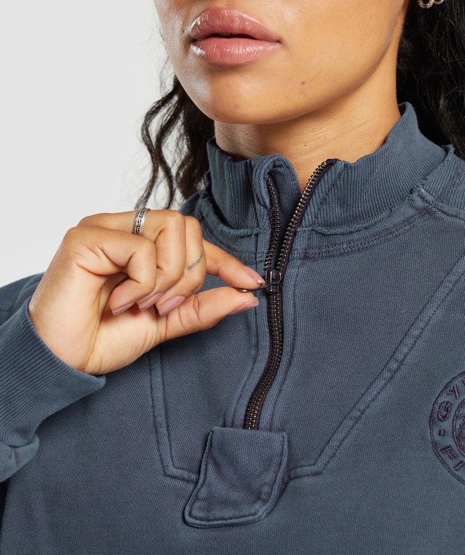 Gymshark Premium Legacy Sweatshirt Sweatshirts Dames Blauw | EMTB05497