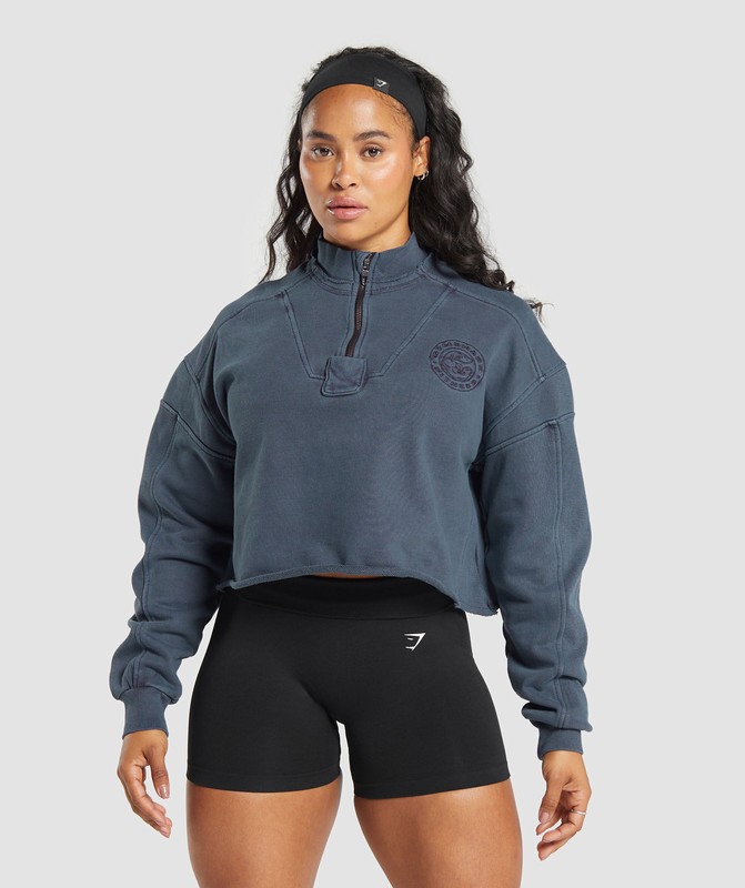 Gymshark Premium Legacy Sweatshirt Sweatshirts Dames Blauw | EMTB05497
