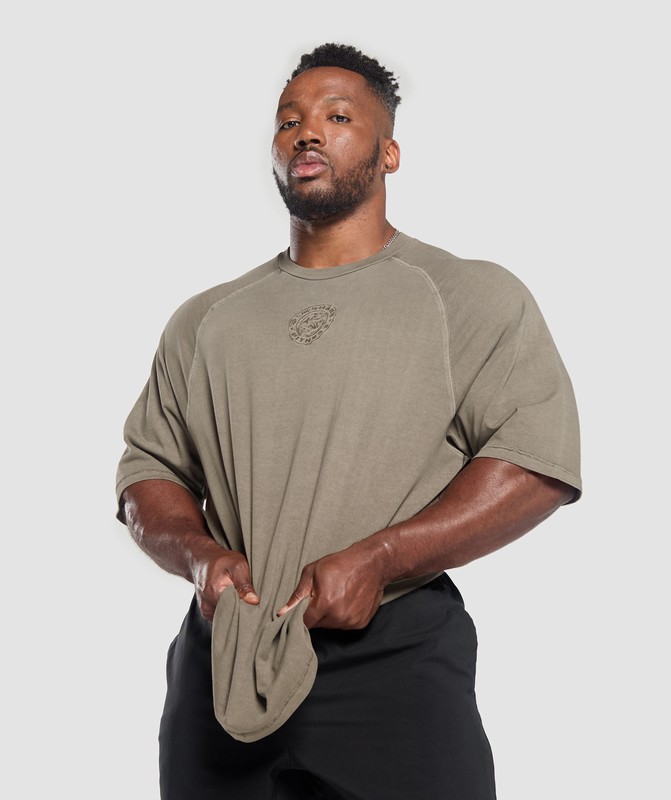 Gymshark Premium Legacy T-Shirt T-Shirt Heren Camo Bruin | TCGR21087