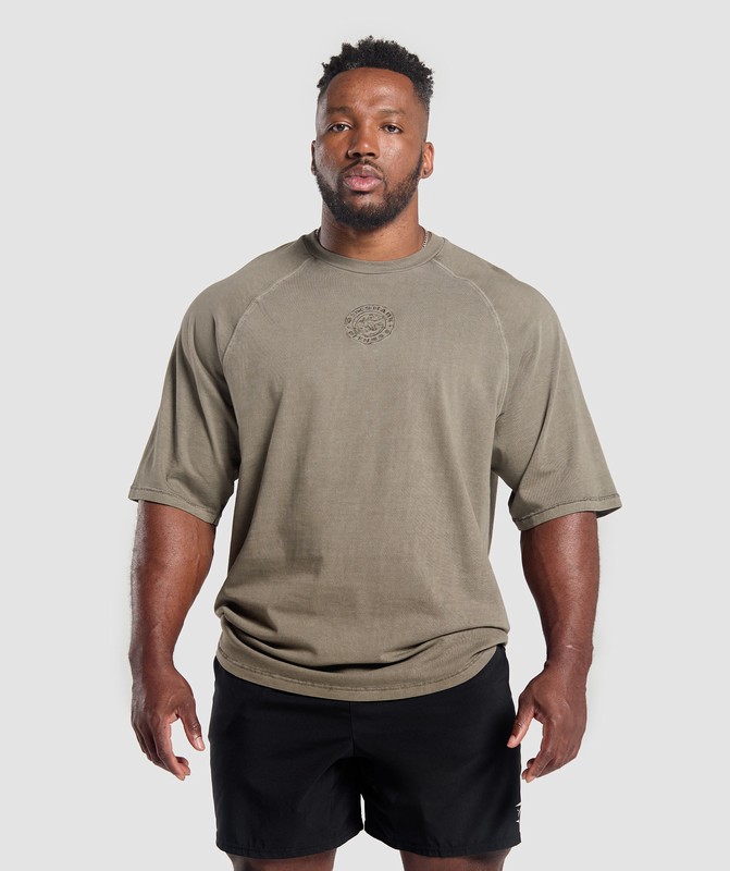 Gymshark Premium Legacy T-Shirt T-Shirt Heren Camo Bruin | TCGR21087