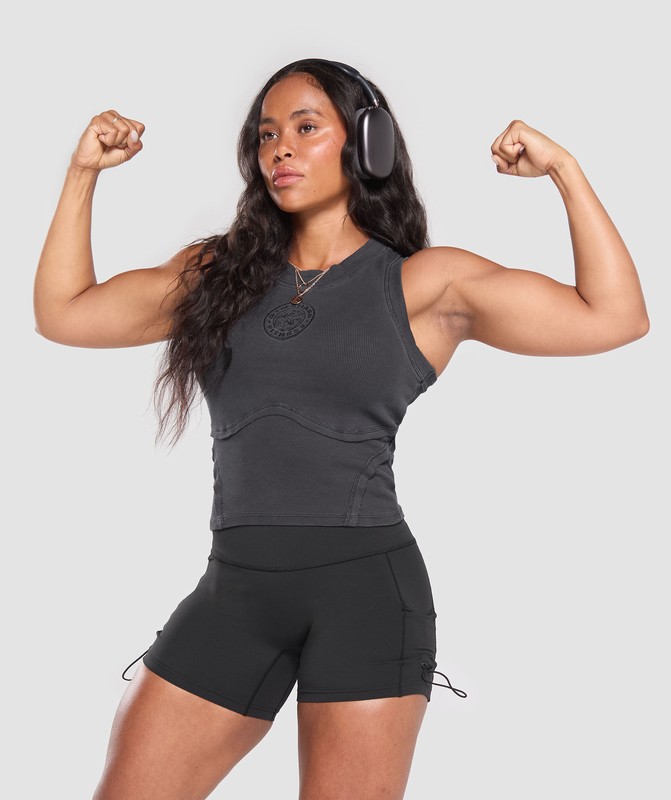 Gymshark Premium Legacy Tank Tanktop Dames Zwart | QJMG29813