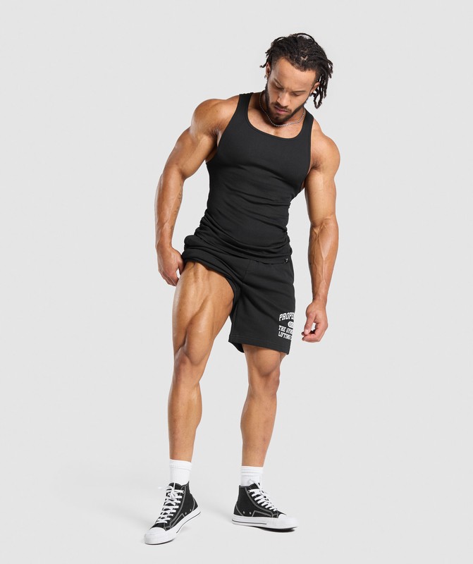 Gymshark Property Of 7" Shorts Korte Broek Heren Zwart | AVUW67235