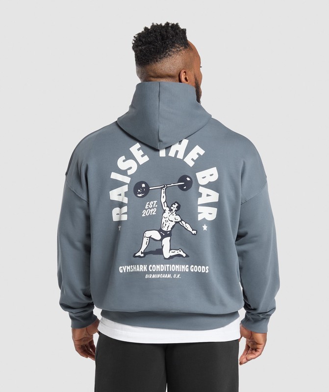 Gymshark Raise the Bar Hoodie Hoodie Heren Blauw | FSYI80192