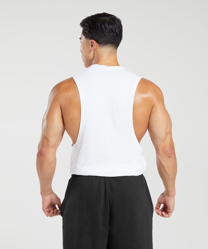 Gymshark React Drop Arm Tank Tanktop Heren Wit | PCBF34209