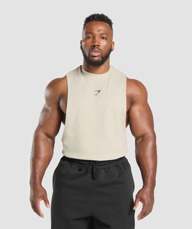 Gymshark Reaper Drop Arm Tank Tanktop Heren Grijs | INHX65237