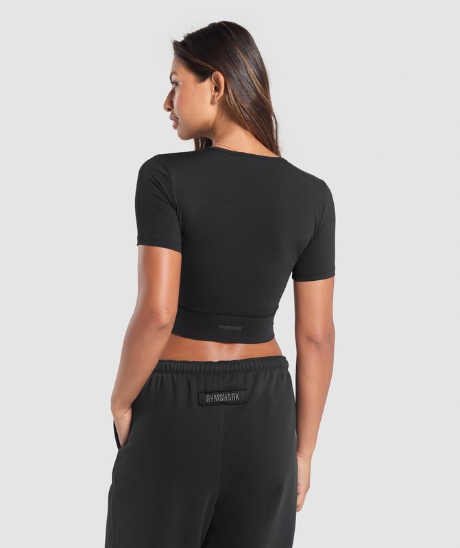 Gymshark Rest Day Buttery Soft Midi Top Top Dames Zwart | BFLR94580