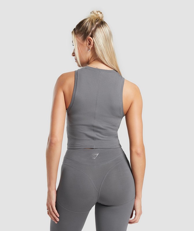 Gymshark Rest Day Cotton Contour Tank Tanktop Dames Grijs | HENO60543
