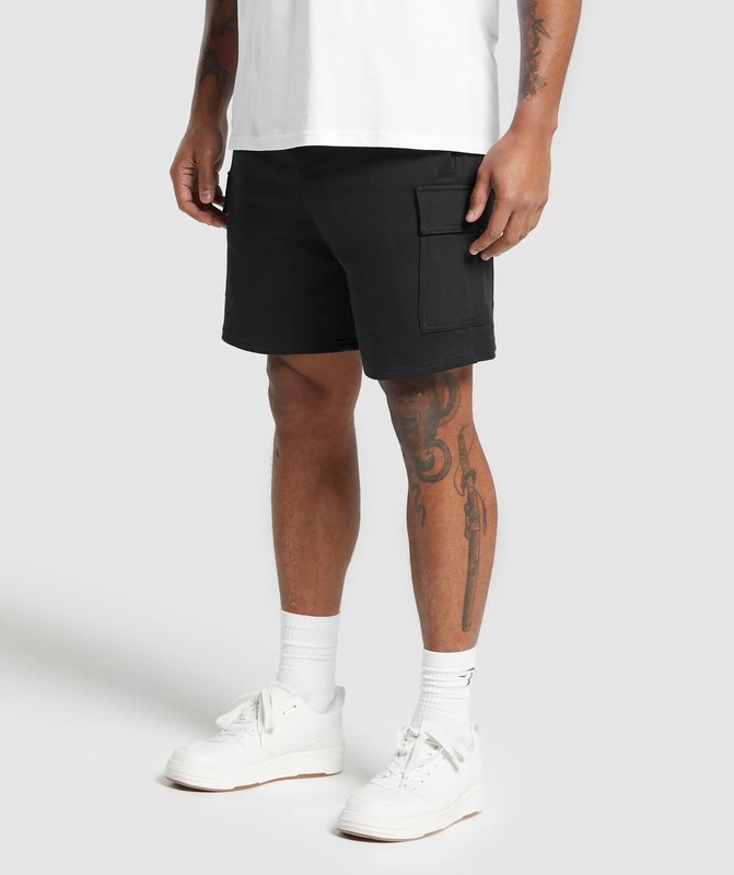 Gymshark Rest Day Essentials Cargo 7" Shorts Korte Broek Heren Zwart | YCQD64123