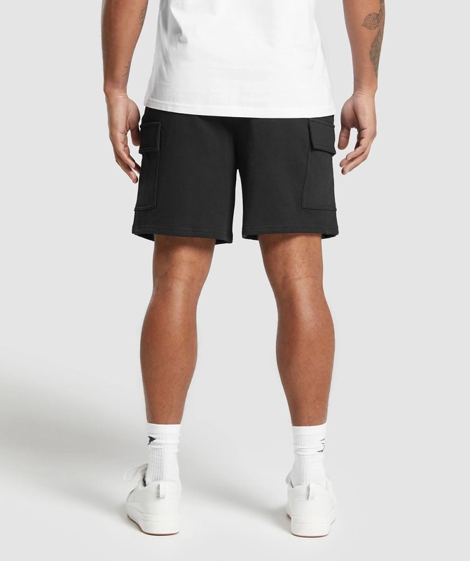 Gymshark Rest Day Essentials Cargo 7" Shorts Korte Broek Heren Zwart | YCQD64123
