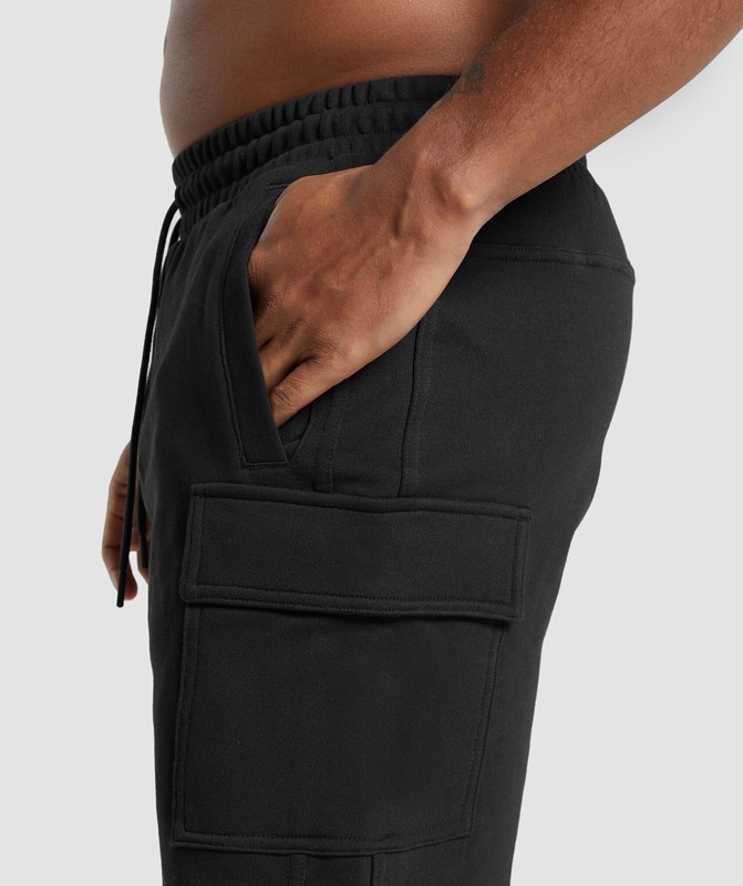 Gymshark Rest Day Essentials Cargo 7" Shorts Korte Broek Heren Zwart | YCQD64123