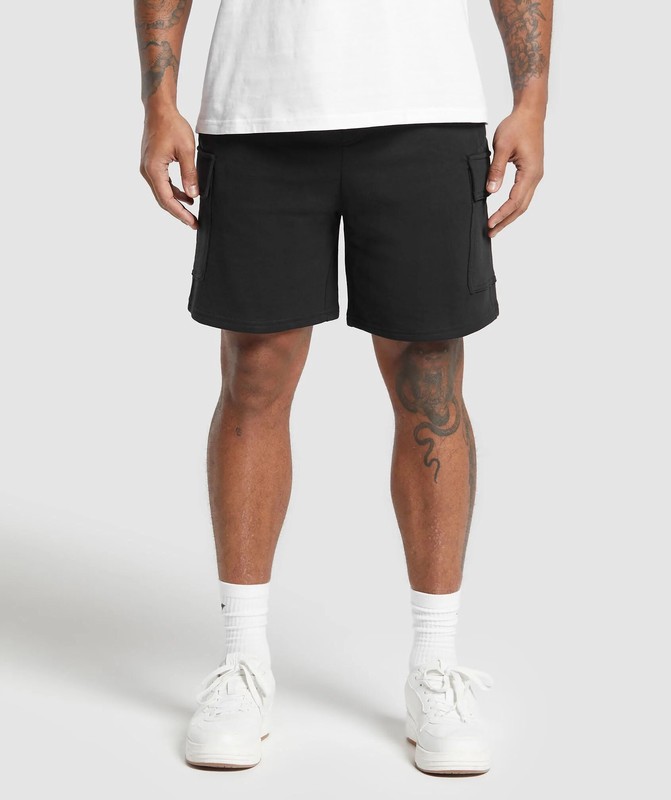 Gymshark Rest Day Essentials Cargo 7" Shorts Korte Broek Heren Zwart | YCQD64123