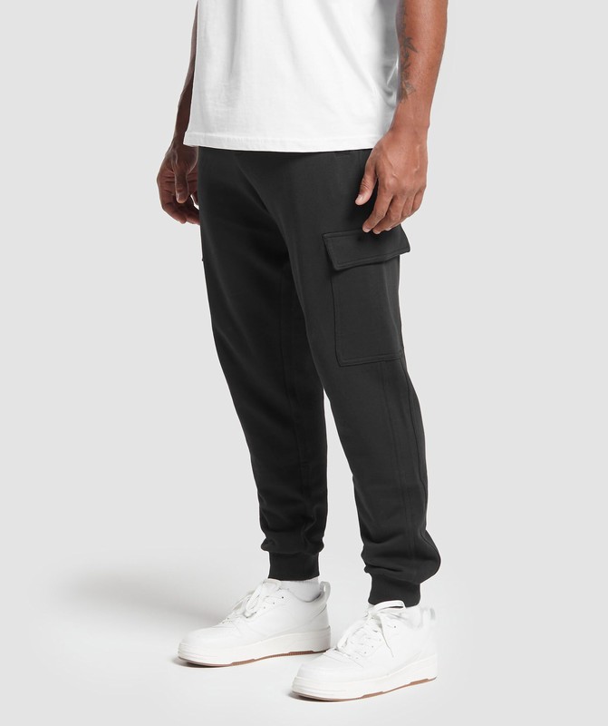 Gymshark Rest Day Essentials Cargo Joggers Joggingbroek Heren Zwart | HCKM75609