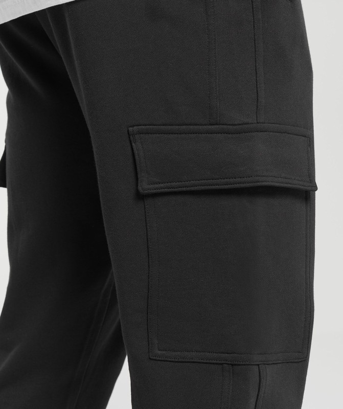 Gymshark Rest Day Essentials Cargo Joggers Joggingbroek Heren Zwart | HCKM75609