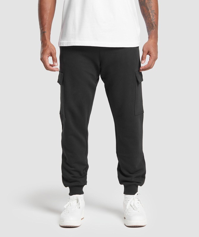 Gymshark Rest Day Essentials Cargo Joggers Joggingbroek Heren Zwart | HCKM75609