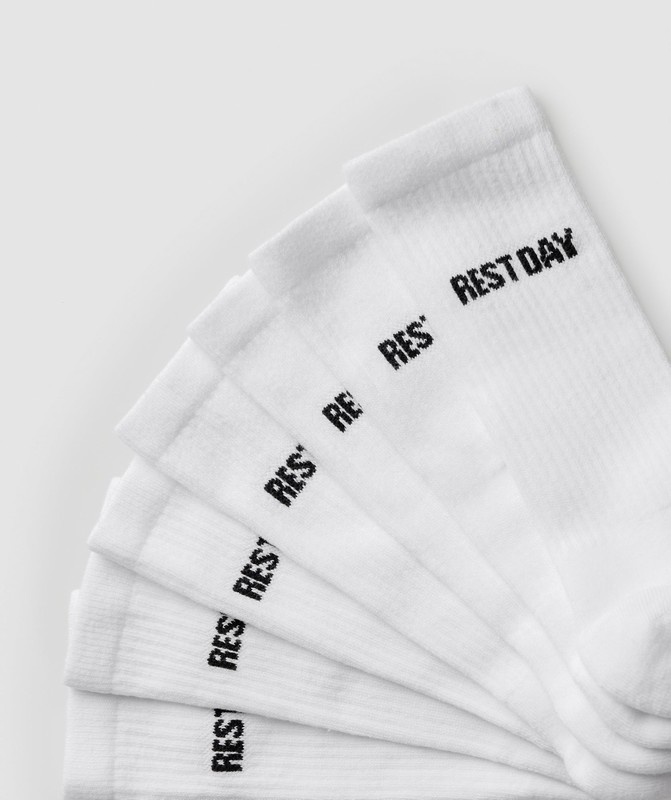 Gymshark Rest Day Graphic Socks 7pk Sokken Dames Wit | JNFI50846