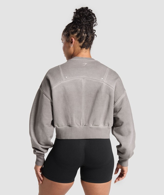 Gymshark Rest Day Heavyweight Sweatshirt Sweatshirts Dames Metal Grijs Grijs | SREP26918