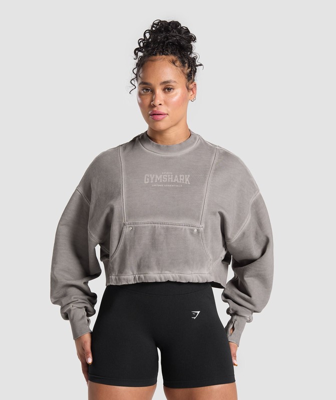 Gymshark Rest Day Heavyweight Sweatshirt Sweatshirts Dames Metal Grijs Grijs | SREP26918