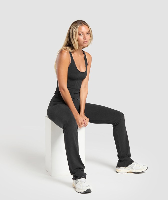Gymshark Rest Day Seamless Modal Flare Leggings Leggings Dames Bros Coal Marl | VHOE96451