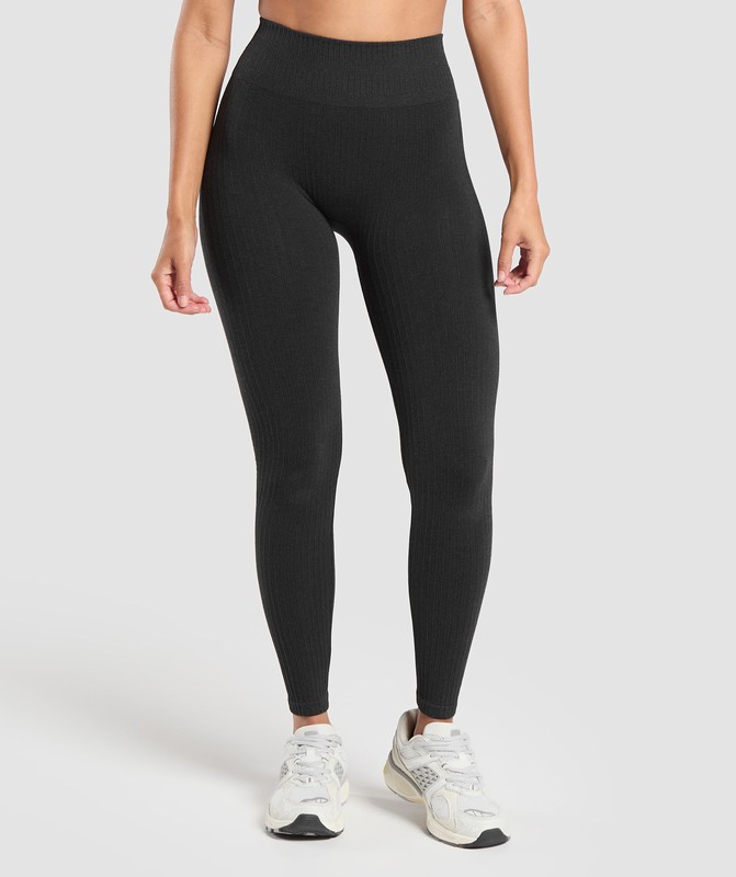 Gymshark Rest Day Seamless Modal Leggings Leggings Dames Bros Coal Marl | UPIO18906