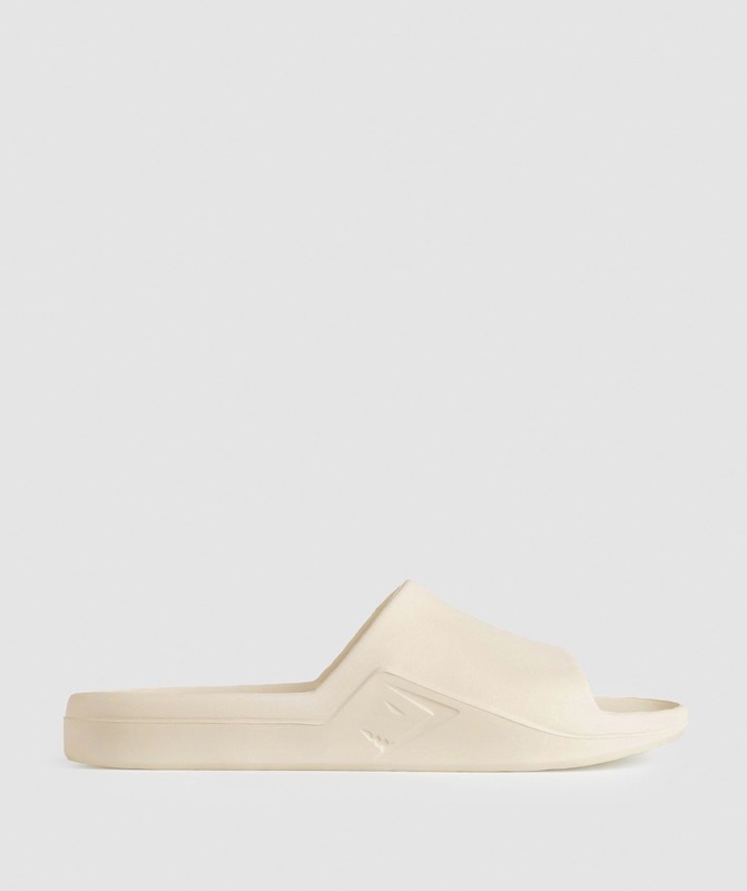 Gymshark Rest Day Slides Badslippers Dames Wit | EQJT01869