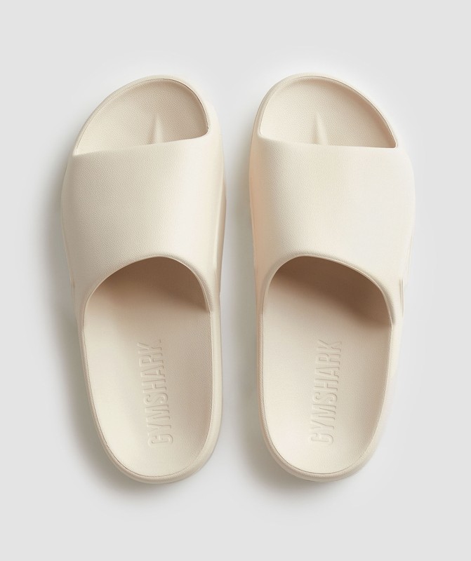 Gymshark Rest Day Slides Badslippers Dames Wit | EQJT01869