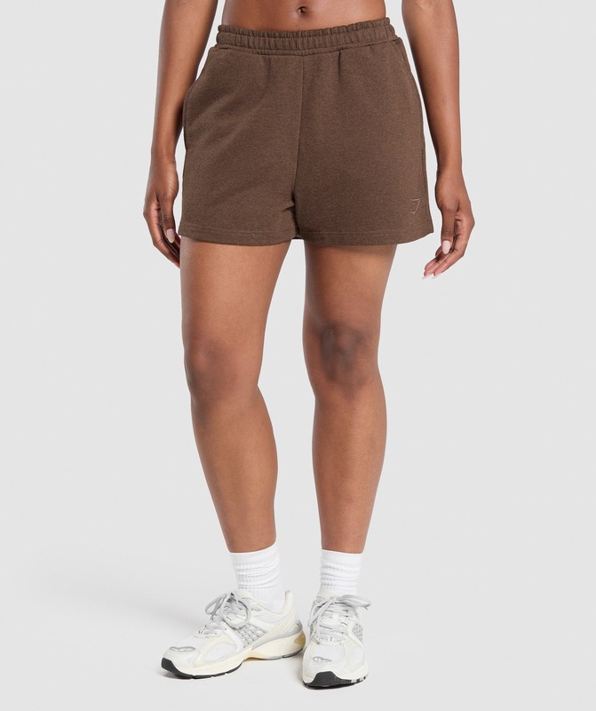Gymshark Rest Day Sweat Shorts Korte Broek Dames Bruin | ZMJW68274