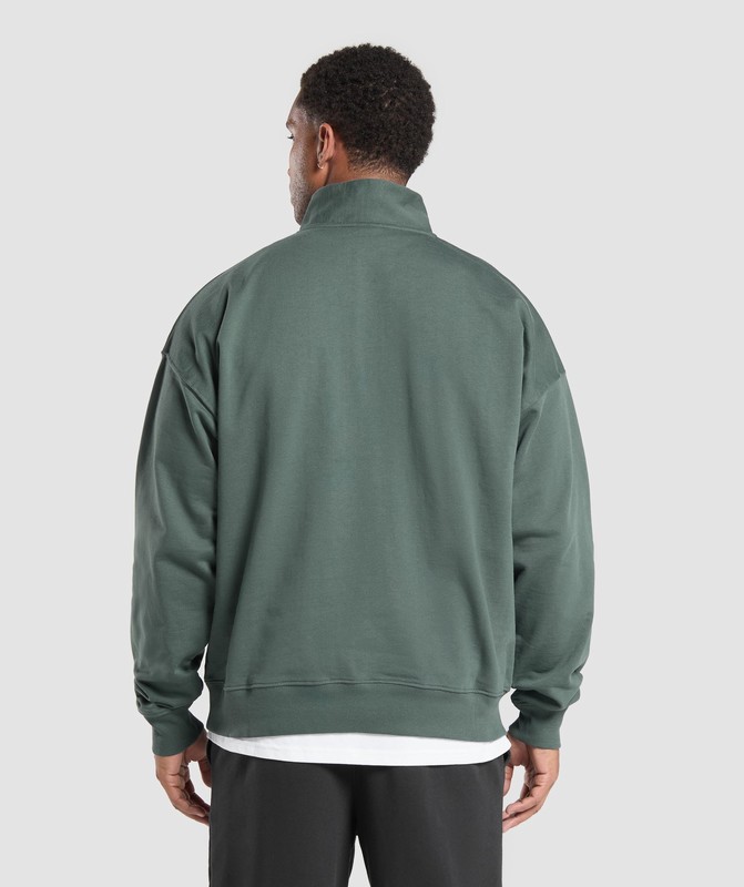 Gymshark Rest Day Sweats 1/4 Zip Pullover Heren Slate Teal | AWYD47839