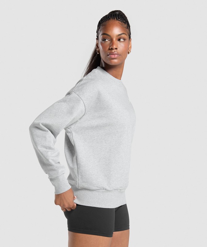 Gymshark Rest Day Sweats Oversized Crew Sokken Dames Lichtgrijs | BZTK50897