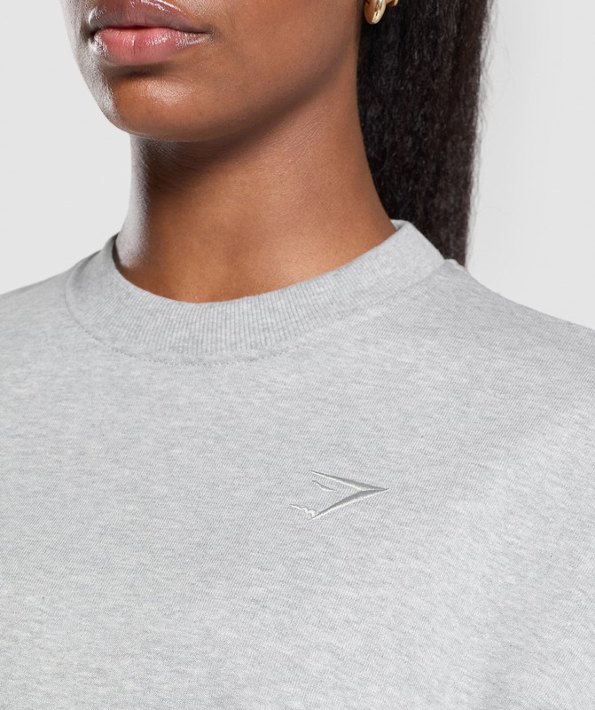 Gymshark Rest Day Sweats Oversized Crew Sokken Dames Lichtgrijs | BZTK50897