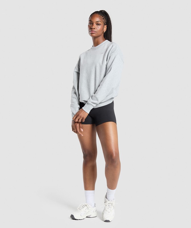 Gymshark Rest Day Sweats Oversized Crew Sokken Dames Lichtgrijs | BZTK50897