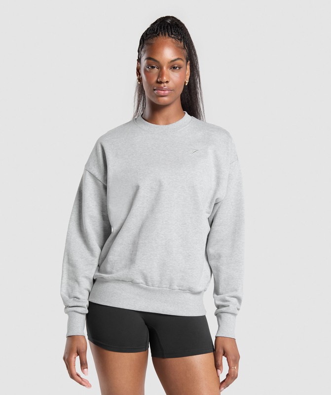 Gymshark Rest Day Sweats Oversized Crew Sokken Dames Lichtgrijs | BZTK50897