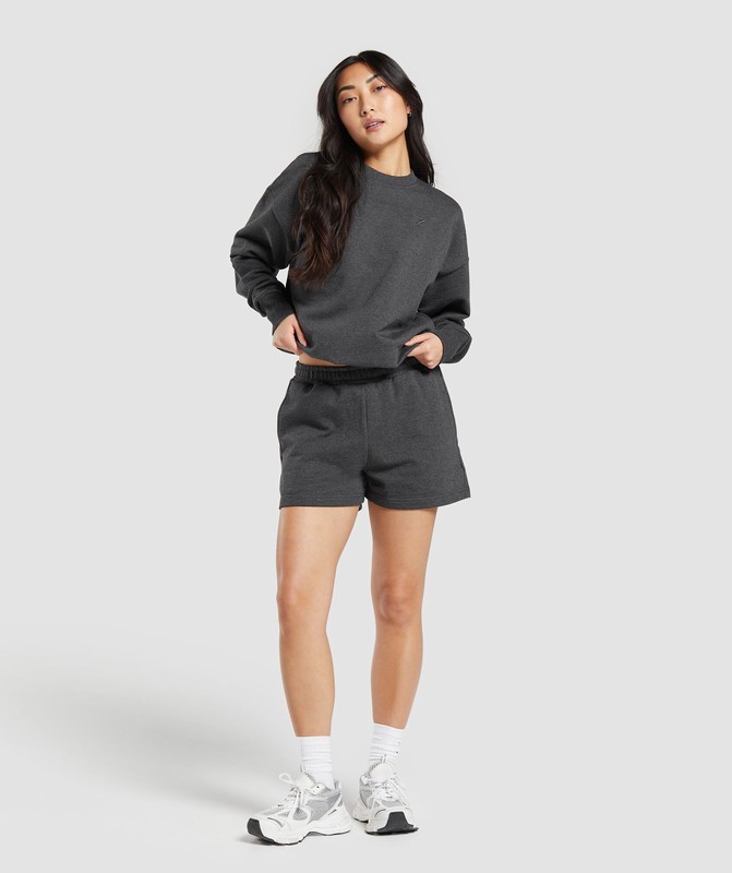 Gymshark Rest Day Sweats Shorts Korte Broek Dames Zwart | OIXW59716