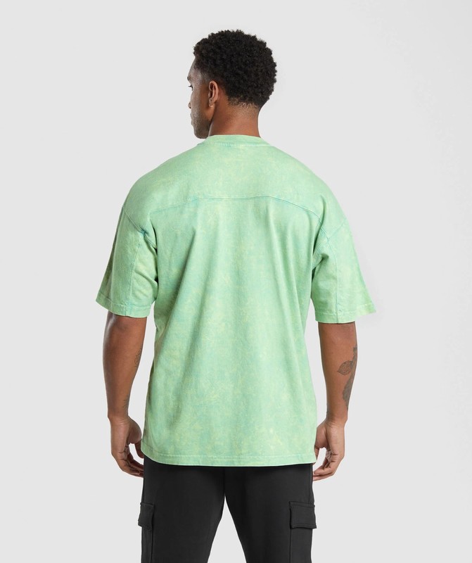 Gymshark Rest Day Washed T-Shirt T-Shirt Heren Groen | AXNZ29083