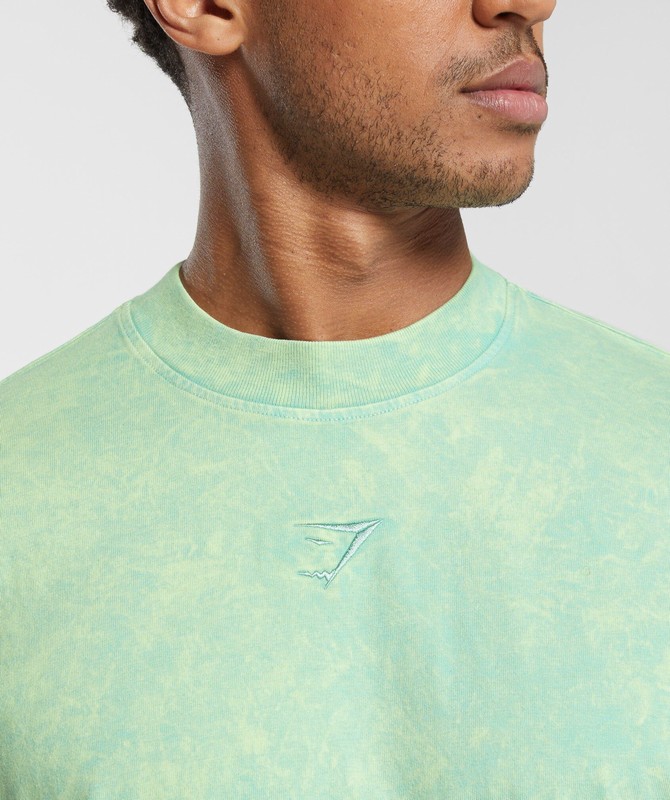 Gymshark Rest Day Washed T-Shirt T-Shirt Heren Groen | AXNZ29083