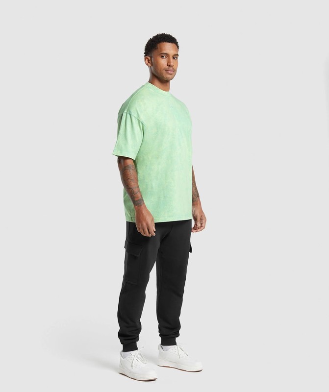 Gymshark Rest Day Washed T-Shirt T-Shirt Heren Groen | AXNZ29083