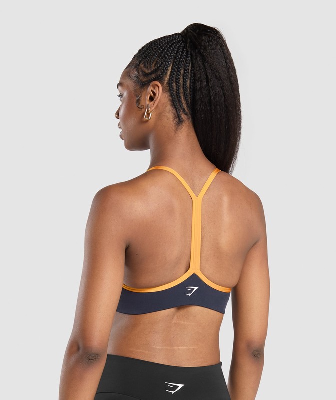 Gymshark Retro Club Sports Bra Sport BH Dames Blauw Oranje | YVDF23745