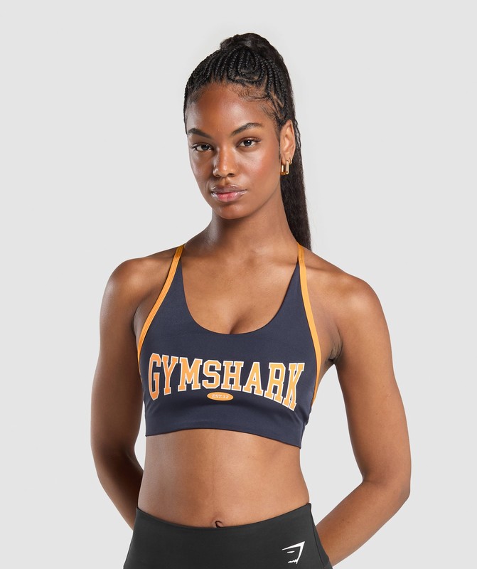 Gymshark Retro Club Sports Bra Sport BH Dames Blauw Oranje | YVDF23745