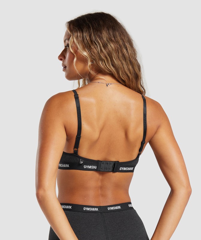 Gymshark Rib Bralette Bralettes Dames Zwart | FLQZ82345