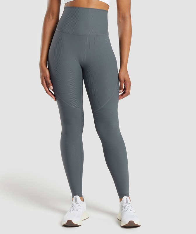 Gymshark Ribbed Leggings Leggings Dames Grijs | ADCQ89203