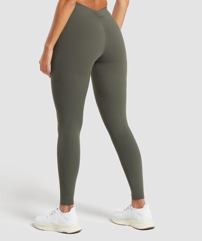 Gymshark Ruche Leggings Leggings Dames Groen | GIRS94378