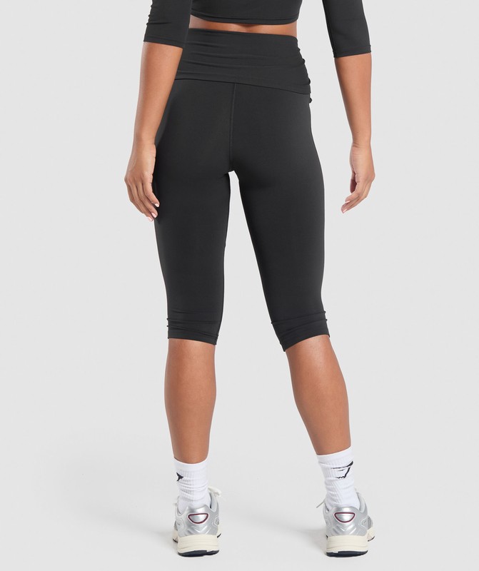Gymshark Ruched Capri Leggings Leggings Dames Zwart | AOWL70945