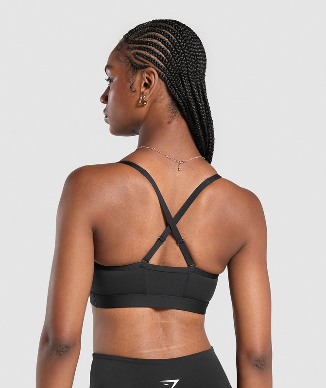 Gymshark Ruched Sports Bra Sport BH Dames Zwart | YDEJ15420