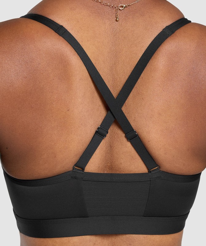 Gymshark Ruched Sports Bra Sport BH Dames Zwart | YDEJ15420
