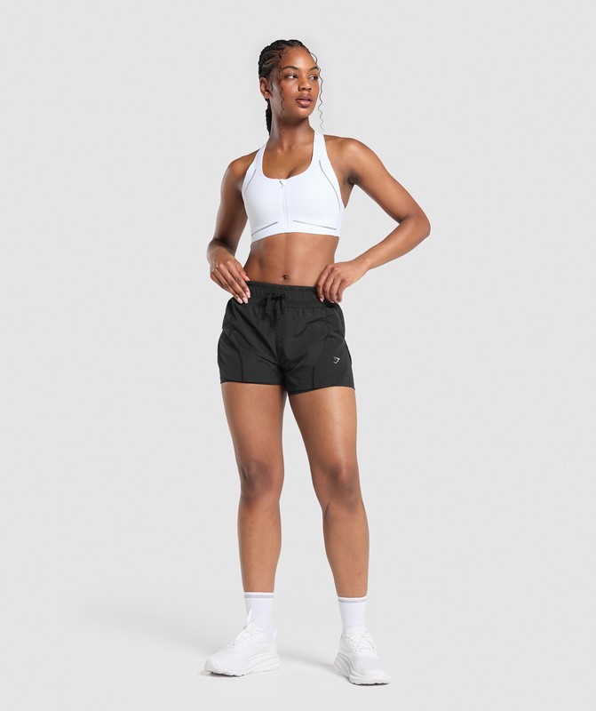 Gymshark Running 2 in 1 Woven Shorts Korte Broek Dames Zwart | YDTS93450