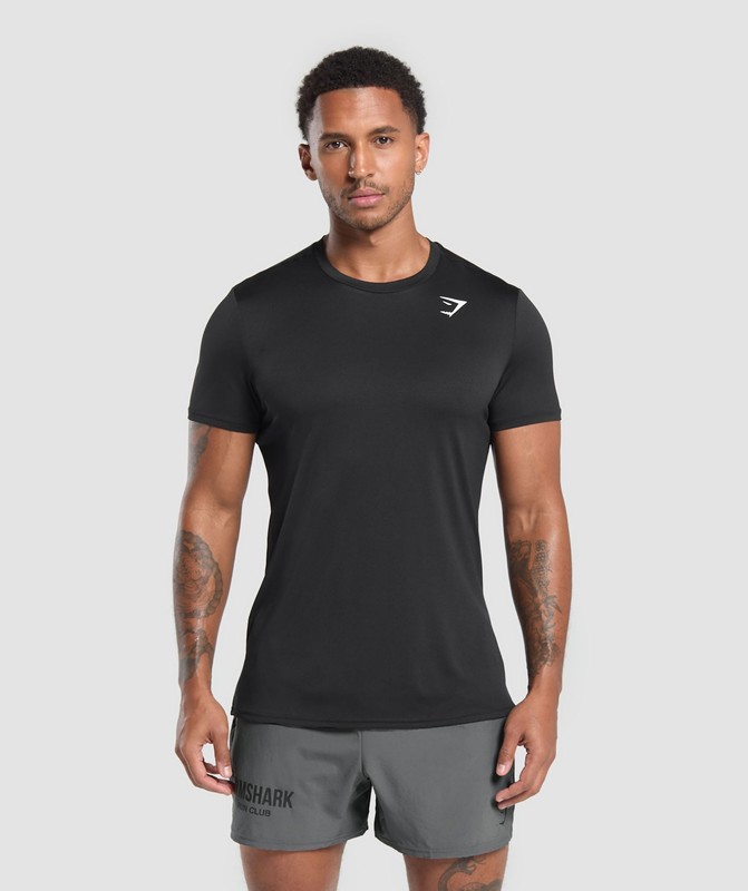 Gymshark Running Dept. T Shirt T-Shirt Heren Zwart | LZXC10846