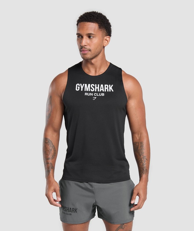 Gymshark Running Dept. Tank Tanktop Heren Zwart | QNVL31806