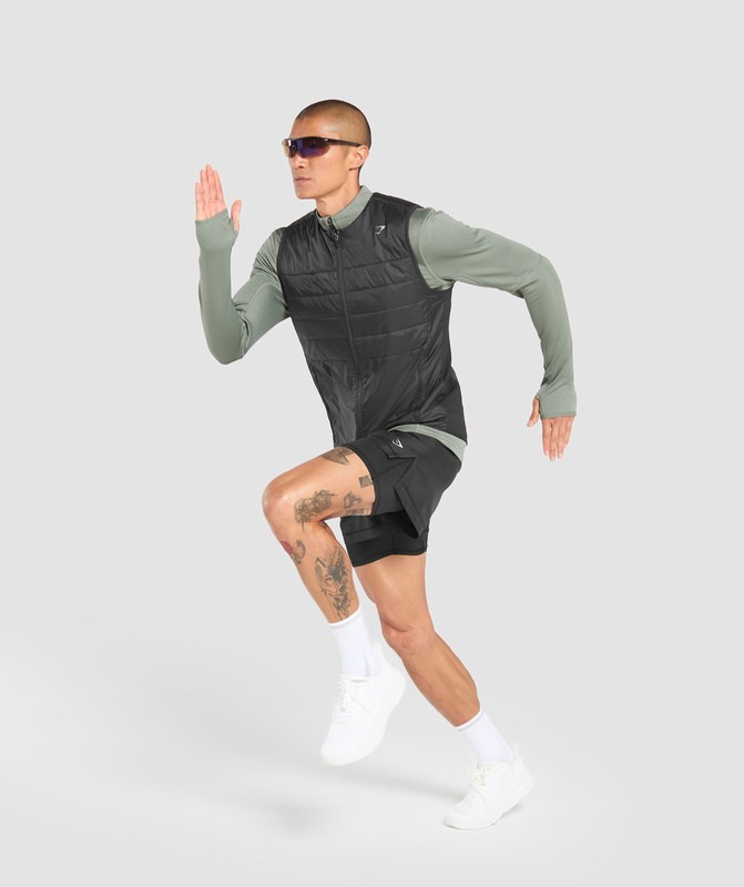 Gymshark Running Gilet Vest Heren Zwart | RNDS51602