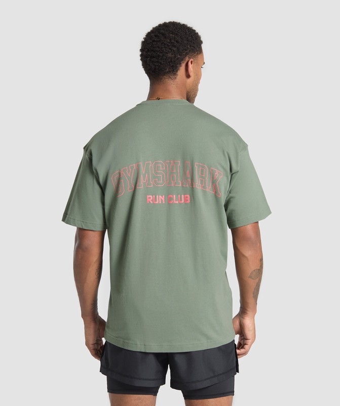 Gymshark Running Graphic T-Shirt T-Shirt Heren Groen | AJOT71283