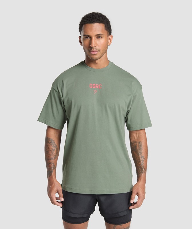 Gymshark Running Graphic T-Shirt T-Shirt Heren Groen | AJOT71283