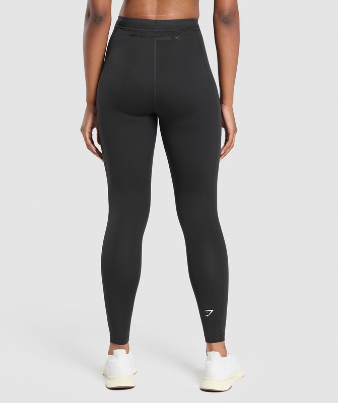 Gymshark Running Leggings Leggings Dames Zwart | IQTM46093